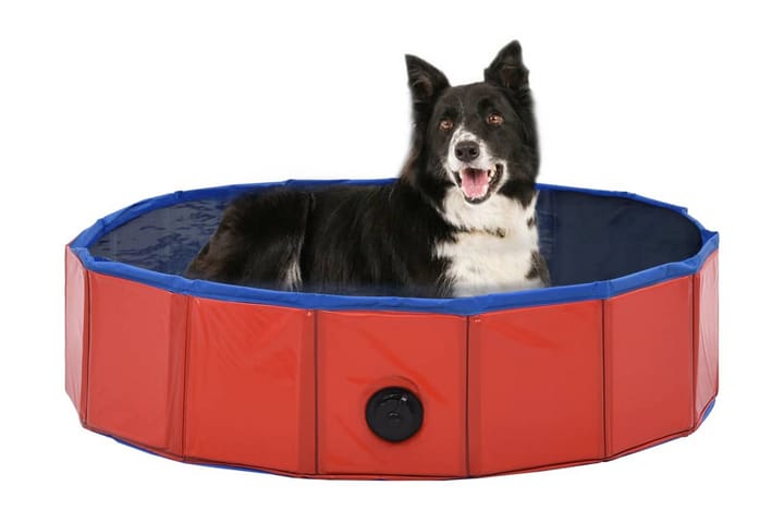Kokoontaitettava koiran uima-allas punainen 80x20 cm PVC - Ruokailuryhmät ulos