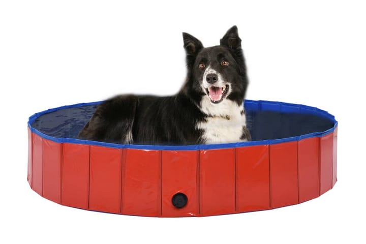 Kokoontaitettava koiran uima-allas punainen 160x30 cm PVC - Ruokailuryhmät ulos