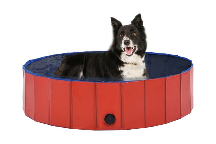 Kokoontaitettava koiran uima-allas punainen 120x30 cm PVC - Ruokailuryhmät ulos