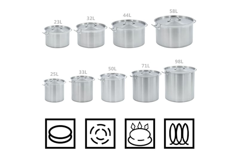 Liemikattila 33 l 35x35 cm ruostumaton teräs - Hopea - Puutarhakalusteet - Ulkoryhmä - Ruokailuryhmät ulos