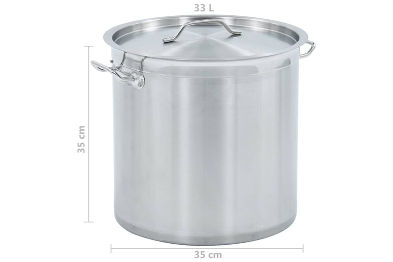 Liemikattila 33 l 35x35 cm ruostumaton teräs - Hopea - Puutarhakalusteet - Ulkoryhmä - Ruokailuryhmät ulos