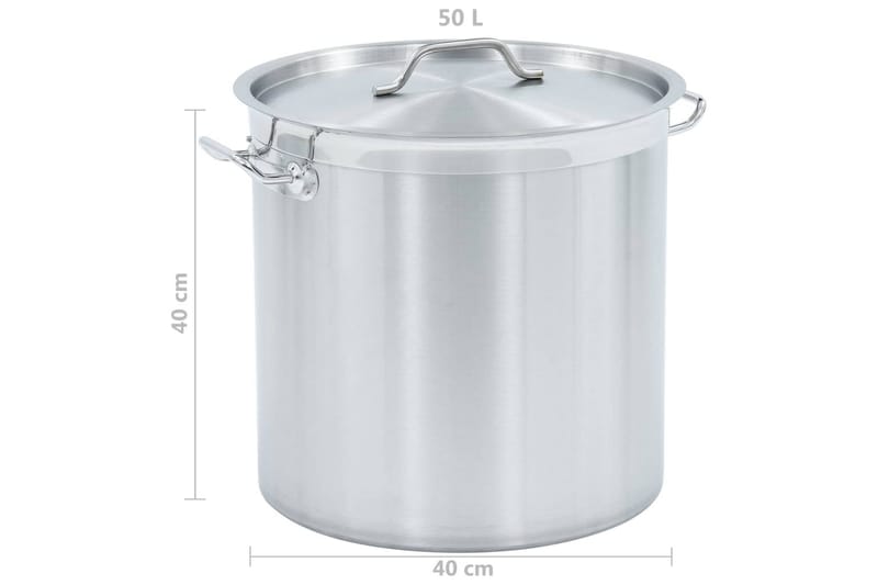Liemikattila 50 l 40x40 cm ruostumaton teräs - Hopea - Puutarhakalusteet - Ulkoryhmä - Ruokailuryhmät ulos