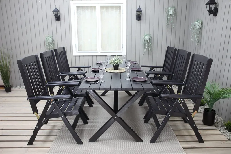 Oliver Ruokailuryhmä - Mokka - Puutarhakalusteet - Ulkoryhmä - Ruokailuryhmät ulos