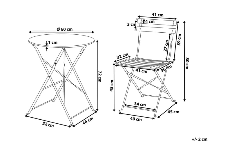 Parvekeryhmä Fiori 52 cm - Puutarhakalusteet - Ulkoryhmä - Ruokailuryhmät ulos