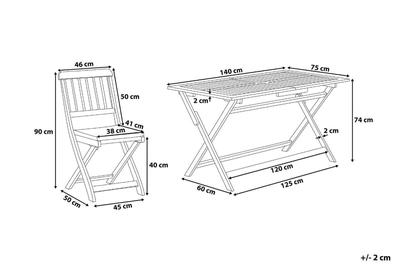 Puutarhakaluste Pöytä + 6 Cento tuolia - Puutarhakalusteet - Ulkoryhmä - Ruokailuryhmät ulos