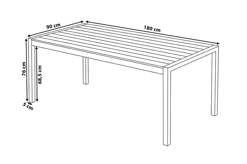 Puutarhakaluste Pöytä + 6 tuolia Vernio - Puutarhakalusteet - Ulkoryhmä - Ruokailuryhmät ulos