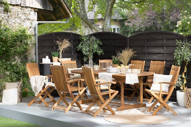 Puutarhakaluste Pöytä + 8 tuolia Maui, Puu/Luonnonv äri