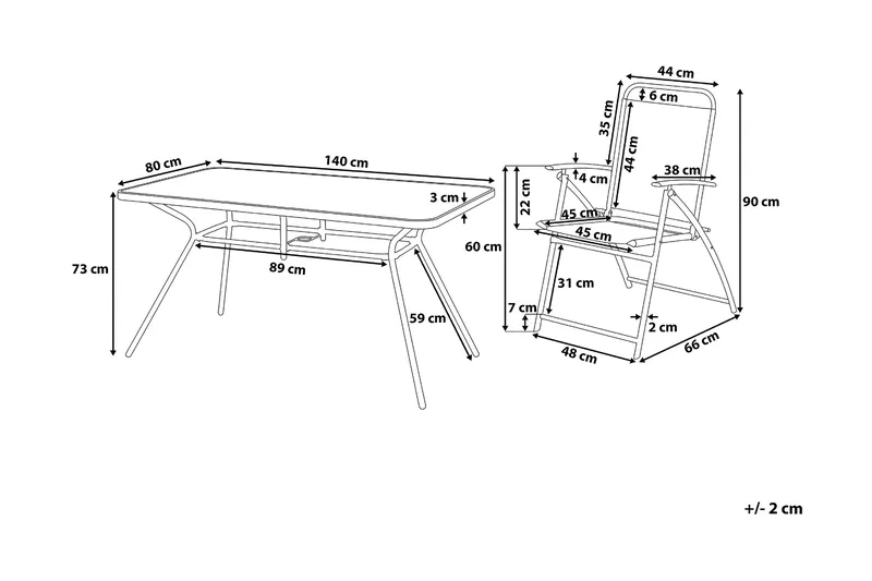 Puutarhakaluste Pöytä + 6 tuolia Livo - Musta - Puutarhakalusteet - Ulkoryhmä - Ruokailuryhmät ulos