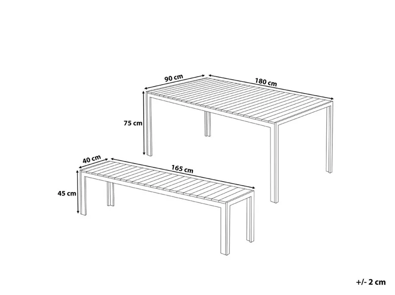 Puutarhakaluste Pöytä + Penkki Nardo - Puutarhakalusteet - Ulkoryhmä - Ruokailuryhmät ulos
