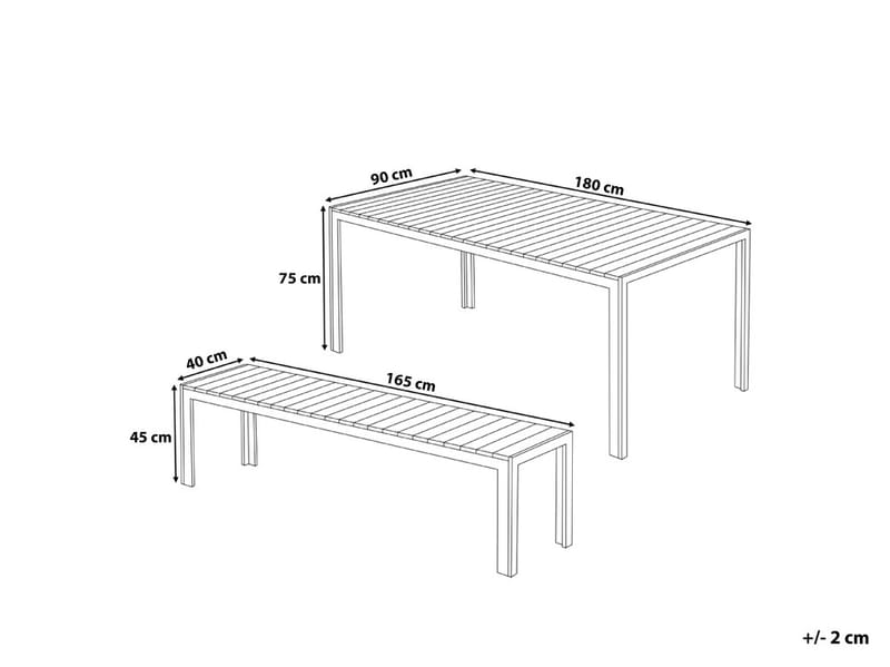 Puutarhakaluste Pöytä + Penkki Nardo - Puutarhakalusteet - Ulkoryhmä - Ruokailuryhmät ulos
