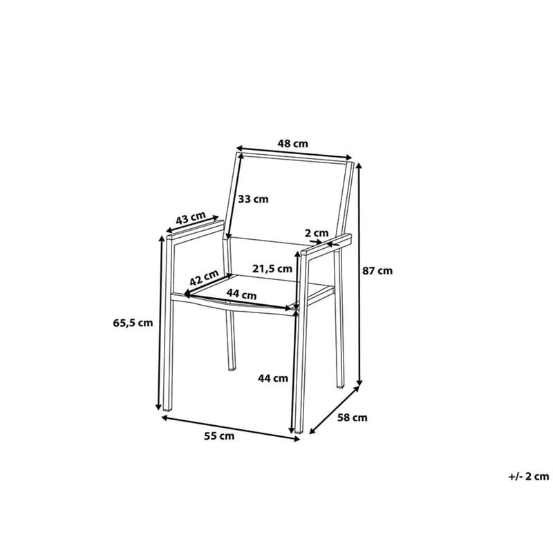 Puutarhakalusteet Pöytä + 6 Grosseto tuolia - Harmaa - Puutarhakalusteet - Ulkoryhmä - Ruokailuryhmät ulos
