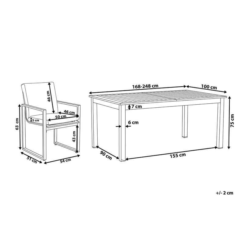 Puutarhakalustepaketti Pancole Pöytä+8 tuolia - Harmaa - Puutarhakalusteet - Ulkoryhmä - Ruokailuryhmät ulos