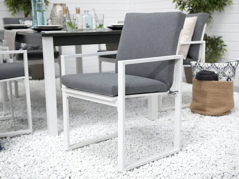 Puutarhakalustepaketti Pancole Pöytä+6 tuolia - Harmaa - Puutarhakalusteet - Ulkoryhmä - Ruokailuryhmät ulos