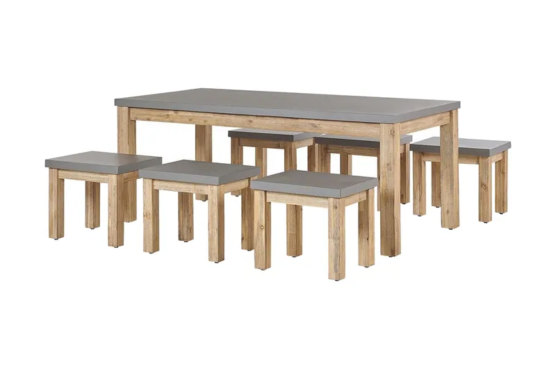 Puutarhakalustesarja Pöyt ä ja 6 tuolia Harmaa OSTUNI, Harmaa