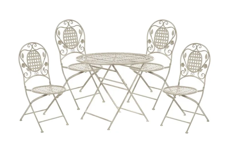 Puutarhakalustesetti Kermanvalkoinen BIVIO, Valkoinen