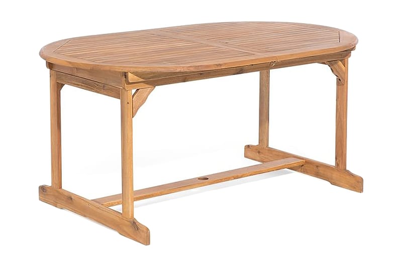 Puutarhakalustesetti pöytä ja 8 tuolia + aurinkovarjo Maui - Puu/Luonnonväri - Puutarhakalusteet - Ulkoryhmä - Ruokailuryhmät ulos