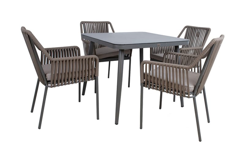 Puutarharyhmä Andros 4 tuolilla - Puutarhakalusteet - Ulkoryhmä - Ruokailuryhmät ulos