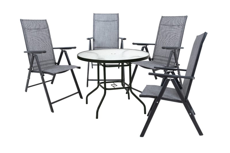 Puutarharyhmä Dublin 4 kokoontaitettavalla tuolilla - Puutarhakalusteet - Ulkoryhmä - Ruokailuryhmät ulos