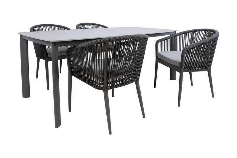 Puutarharyhmä Ecco 4 tuolilla - Puutarhakalusteet - Ulkoryhmä - Ruokailuryhmät ulos