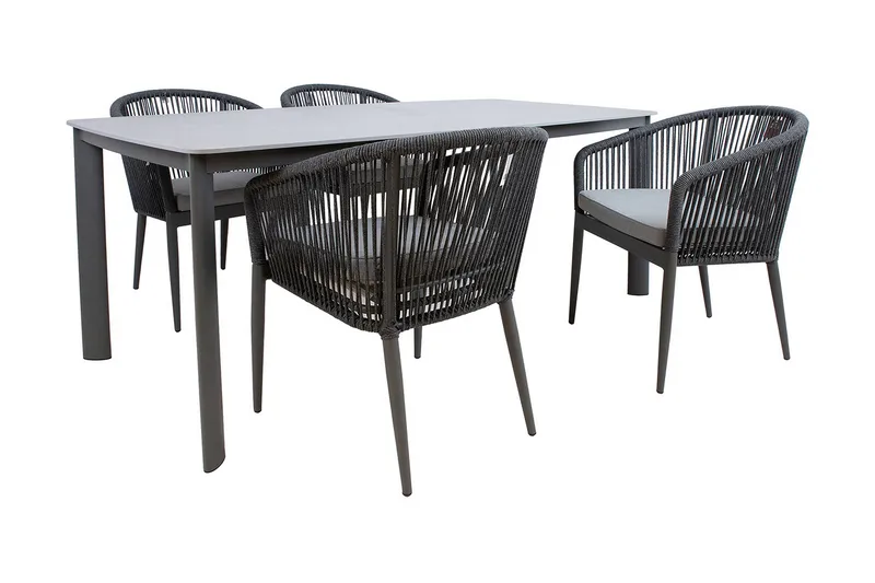 Puutarharyhmä Ecco 4 tuolilla - Puutarhakalusteet - Ulkoryhmä - Ruokailuryhmät ulos