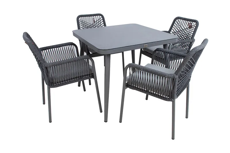 Puutarharyhmä Hela 4 tuolilla - Puutarhakalusteet - Ulkoryhmä - Ruokailuryhmät ulos