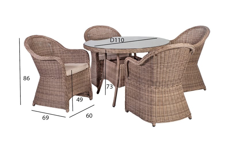 Puutarharyhmä Toscana - Puutarhakalusteet - Ulkoryhmä - Ruokailuryhmät ulos