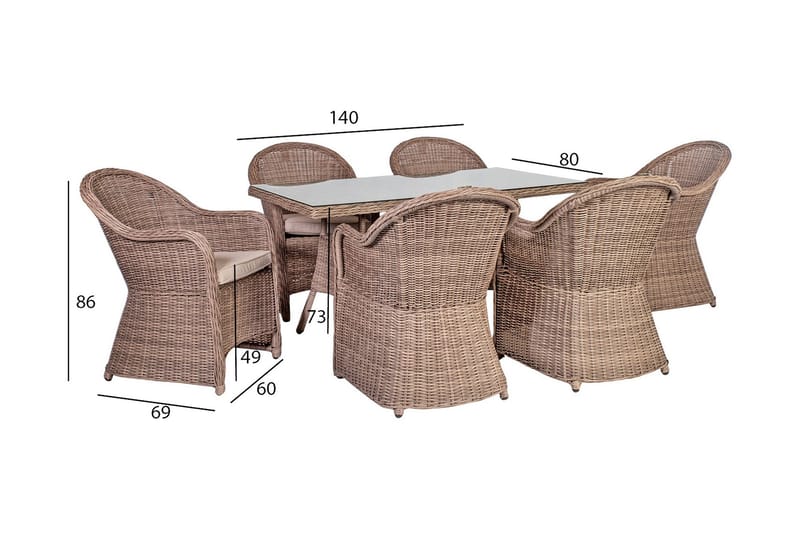 Puutarharyhmä Toscana - Puutarhakalusteet - Ulkoryhmä - Ruokailuryhmät ulos