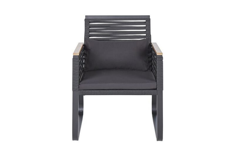 Puutarhasenkki Pöytä ja 4 tuolia CANETTO - Musta - Puutarhakalusteet - Ulkoryhmä - Ruokailuryhmät ulos