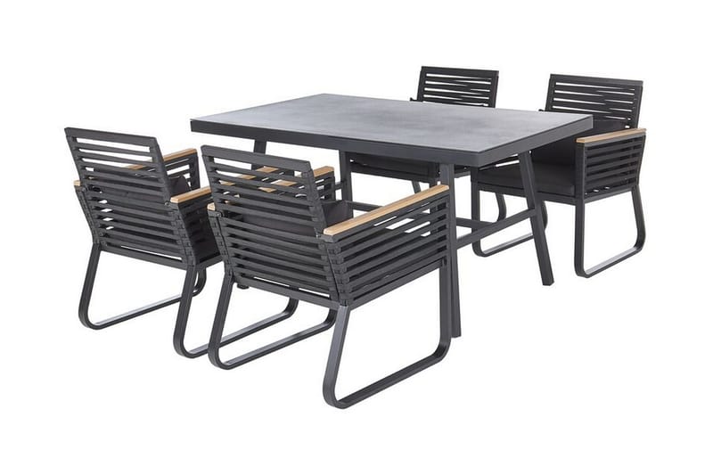 Puutarhasenkki Pöytä ja 4 tuolia CANETTO, Musta