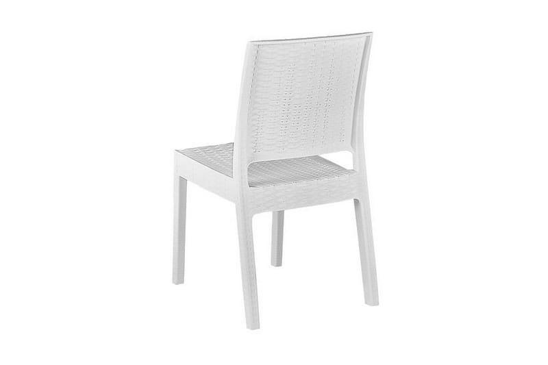 Puutarhasenkki Pöytä ja 4 tuolia FOSSANO - Valkoinen - Puutarhakalusteet - Ulkoryhmä - Ruokailuryhmät ulos