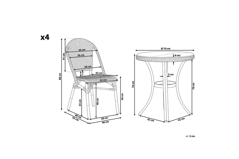 Puutarhasetti 4 tuolilla Rifreddo - Sininen - Puutarhakalusteet - Ulkoryhmä - Ruokailuryhmät ulos