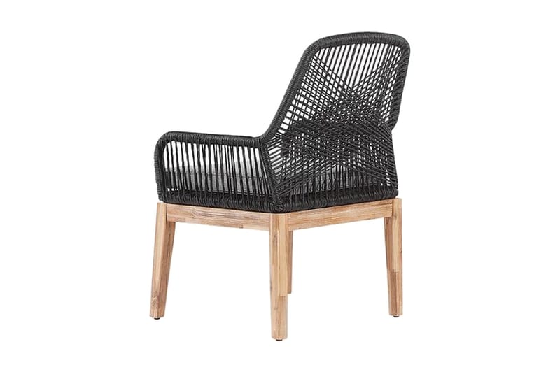 Puutarhasetti pyöreällä pöydällä ja 4 tuolilla OLBIA - Harmaa - Puutarhakalusteet - Ulkoryhmä - Ruokailuryhmät ulos