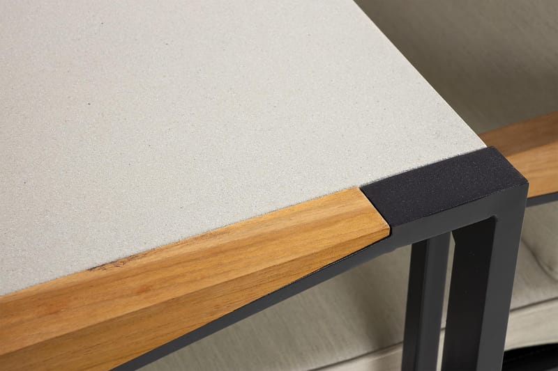 Ruokailuryhmä Östermalm 200x100 cm 6 tuolia - Musta - Puutarhakalusteet - Ulkoryhmä - Ruokailuryhmät ulos