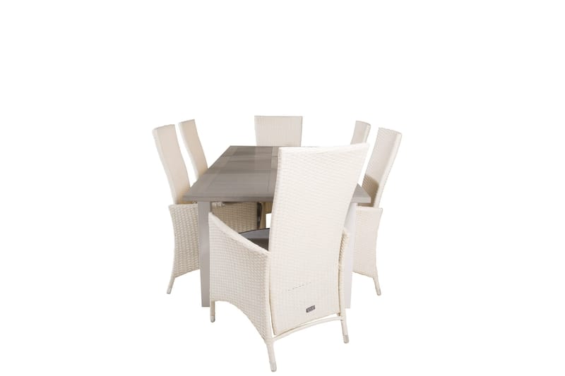 Ruokailuryhmä Albany 152 cm 6 Padova tuolia, Harmaa