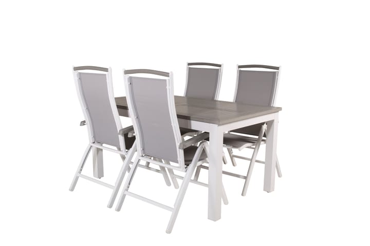 Ruokailuryhmä Albany Jatk 152-210 cm 4 tuolia Harmaa/Valk - Venture Home - Ruokailuryhmät ulos