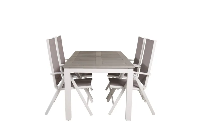 Ruokailuryhmä Albany Jatk 152 cm 4 Break tuolia, Harmaa/Valkoinen