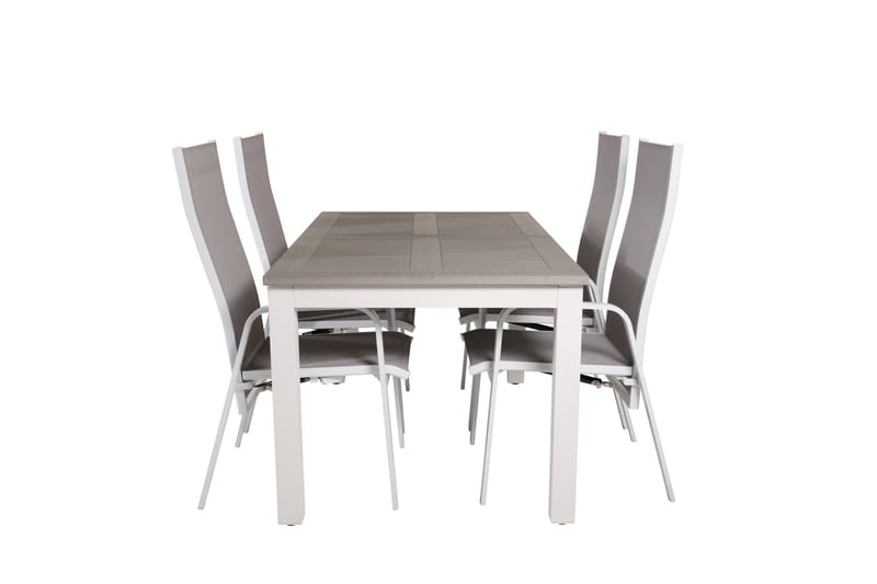 Ruokailuryhmä Albany Jatk 152cm 4 Copacabana tuolia, Valkoinen
