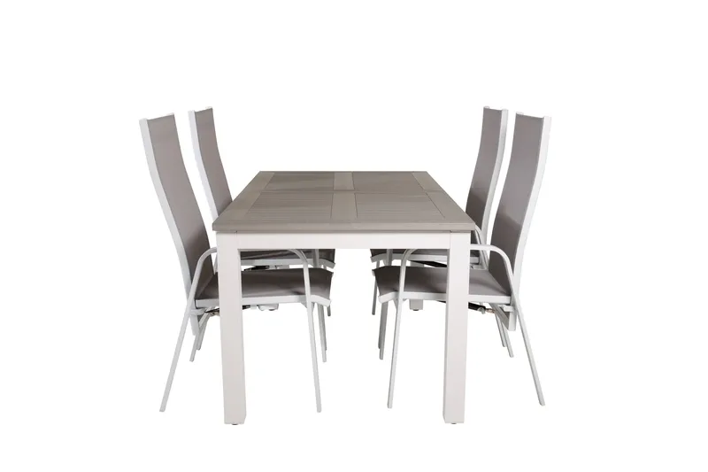 Ruokailuryhmä Albany Jatk 152cm 4 Copacabana tuolia, Valkoinen