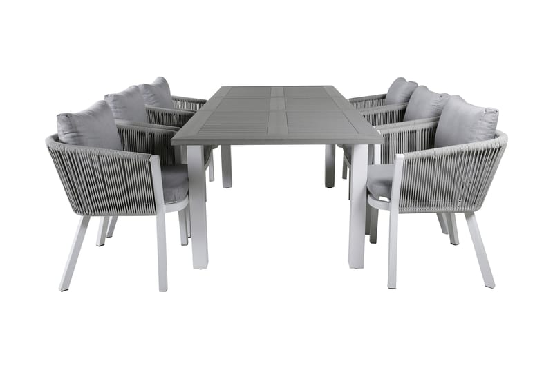 Ruokailuryhmä Albany Jatk 152cm 6 Virya tuolia, Musta/Luonnonväri