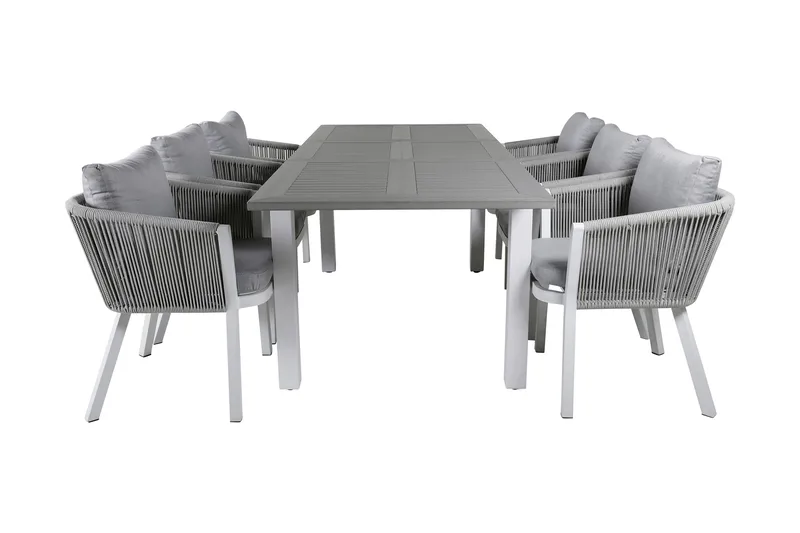 Ruokailuryhmä Albany Jatk 152cm 6 Virya tuolia, Musta/Luonnonväri