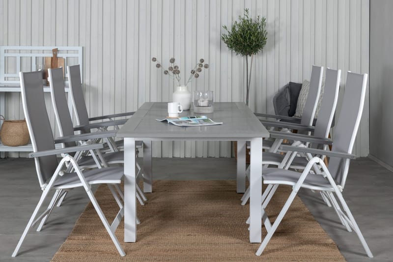 Ruokailuryhmä Albany Jatkett 152-210 cm 6 tuolia, Ruskea/Valkoinen