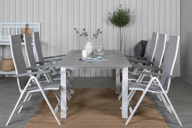 Ruokailuryhmä Albany Jatkett 152-210 cm 6 tuolia, Ruskea/Valkoinen