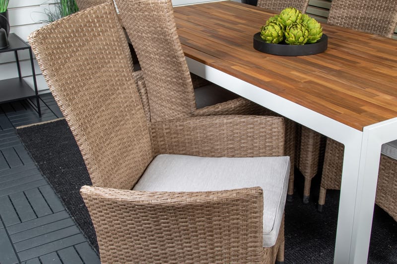 Ruokailuryhmä Bois 6 Padova tuolia - Ruskea - Puutarhakalusteet - Ulkoryhmä - Ruokailuryhmät ulos