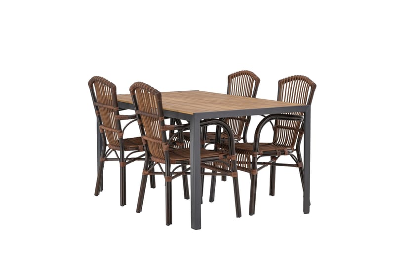 Ruokailuryhmä Break 150 cm 4 Galera tuolia, Ruskea