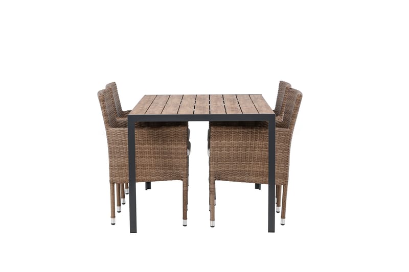 Ruokailuryhmä Break 150 cm 4 Malina tuolia - Ruskea - Puutarhakalusteet - Ulkoryhmä - Ruokailuryhmät ulos