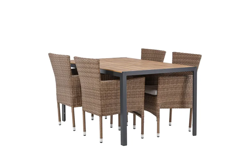 Ruokailuryhmä Break 150 cm 4 Malina tuolia, Ruskea