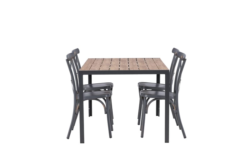 Ruokailuryhmä Break 150 cm 4 Tablas tuolia - Ruskea/Tummanharmaa - Puutarhakalusteet - Ulkoryhmä - Ruokailuryhmät ulos