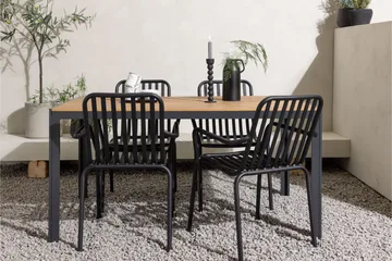 Ruokailuryhmä Break 150 cm 4 Peking tuolia - Musta/Ruskea - Puutarhakalusteet - Ulkoryhmä - Ruokailuryhmät ulos