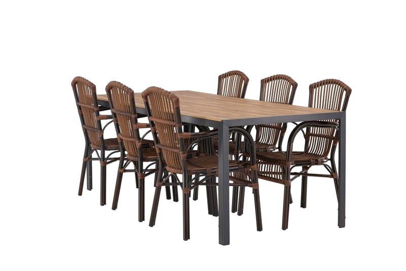 Ruokailuryhmä Break 205 cm 6 Galera tuolia, Ruskea