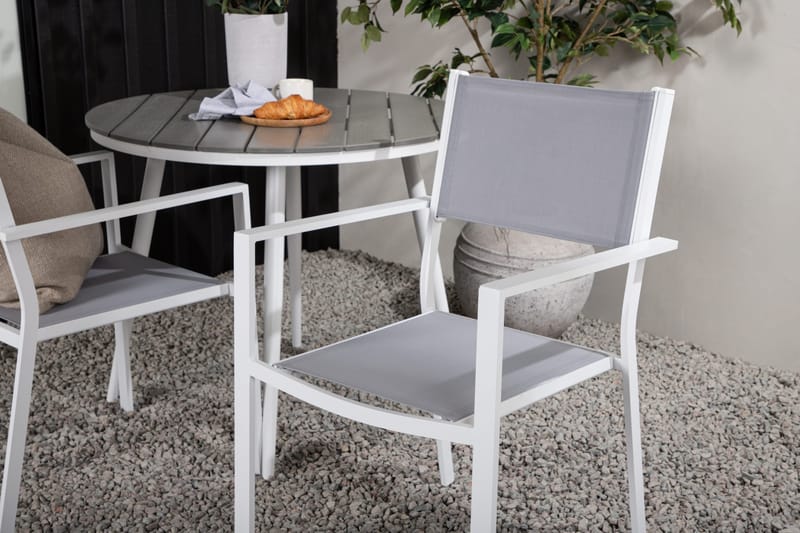 Ruokailuryhmä Break Pyöreä 70 cm 2 Copacabana tuolia - Valkoinen - Puutarhakalusteet - Ulkoryhmä - Ruokailuryhmät ulos